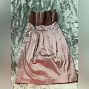 Banana Republic Strapless‎ Little Black Dress Velvet Satin Size 2 0270